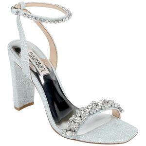 Badgley Mischka Aqua Tasmine Rhinestone Ankle Strap Square Toe Heeled Sandal 9